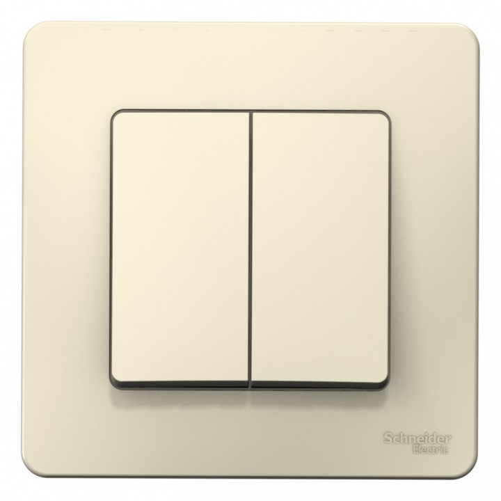 SE Blanca внутр Молочный Выключатель 2-клавишный, 10А, 250B