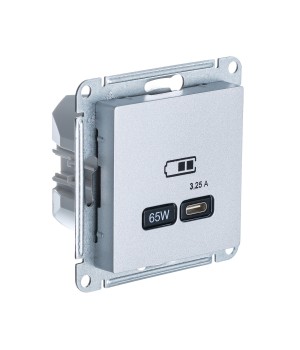 SE AtlasDesign Алюминий USB Розетка тип-C 65W высокоскор.заряд. QC, PD, мех.