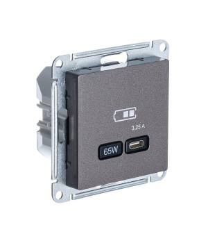 SE AtlasDesign Мокко USB Розетка тип-C 65W высокоскор.заряд. QC, PD, мех.