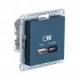 SE AtlasDesign Изумруд USB Розетка A + тип-C 45W высокоскор.заряд. QC,PD, мех.