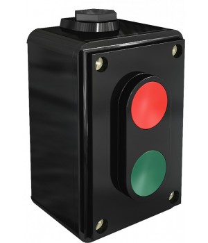 DEKraft ПКЕ-02 Черный Пост кнопочный на 2 кнопки LA4-2H 2з+2р (2НО+2НЗ) 220В/380В