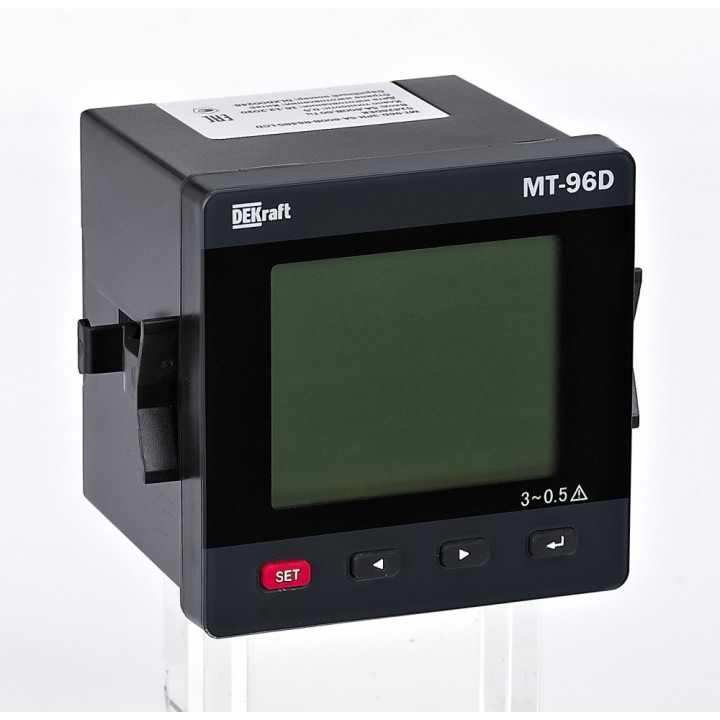 DEKraft Мультиметр цифровой 96х96мм трехфазный, вход 100В 5А, RS485, LCD-дисплей МТ-96D