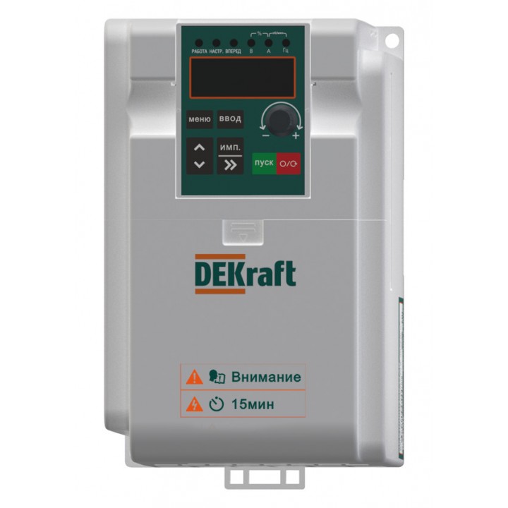 DEKraft Преобразователь частоты DEKV060-1.5кВт 1 фаза 220В с торм. модулем
