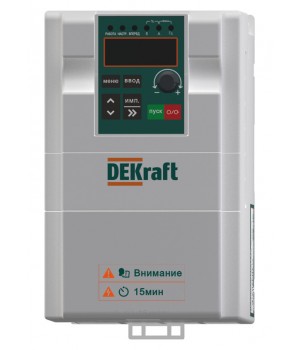 DEKraft Преобразователь частоты DEKV060- 2.2кВт 3 фазы 380В с торм. модулем