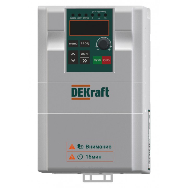 DEKraft Преобразователь частоты DEKV060- 2.2кВт 3 фазы 380В с торм. модулем