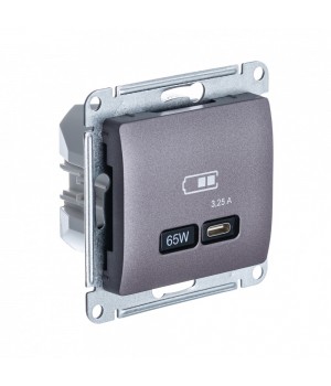 SE Glossa Сиреневый туман USB Розетка тип-C 65W высокоскор.заряд. QC, PD, мех.