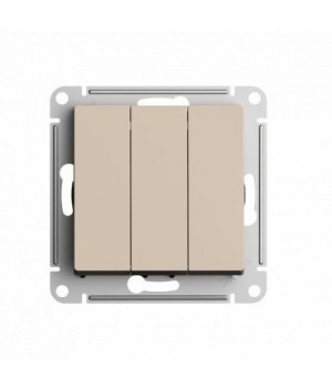 SE AtlasDesign Песочный Выключатель 3-клавишный, сх.1+1+1, 10АХ, механизм