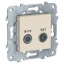 NU545644  РОЗЕТКА R-TV/SAT, проходная, БЕЖЕВЫЙ  Schneider Electric  UNICA NEW 